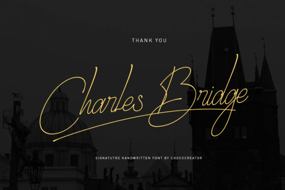 Charles Bridge Signature Handwritten Font for Editors